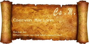 Cserven Mariann névjegykártya