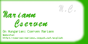 mariann cserven business card